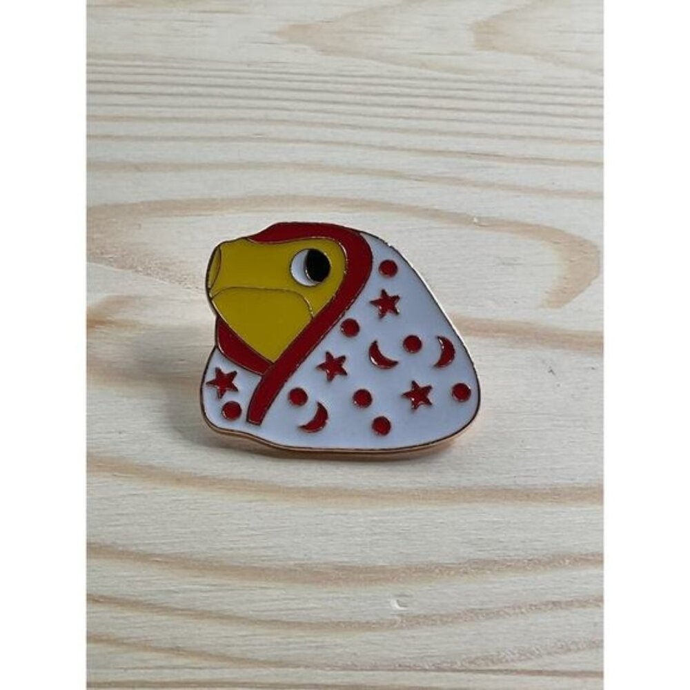 Frog in a Blanket Moon Starts White Red Yellow Enamel Animal Pin